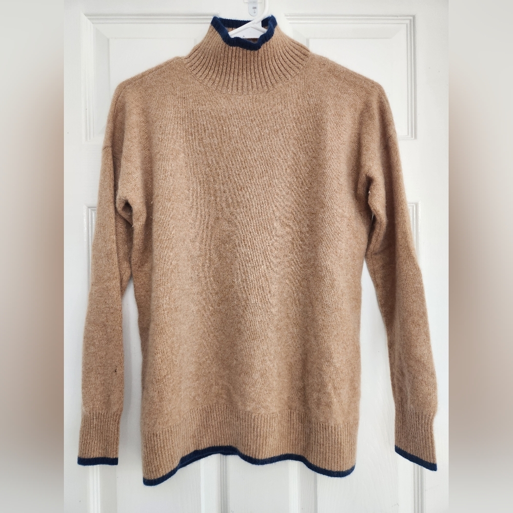 Saks Fifth Avenue Camel Cashmere Turtleneck Sweater